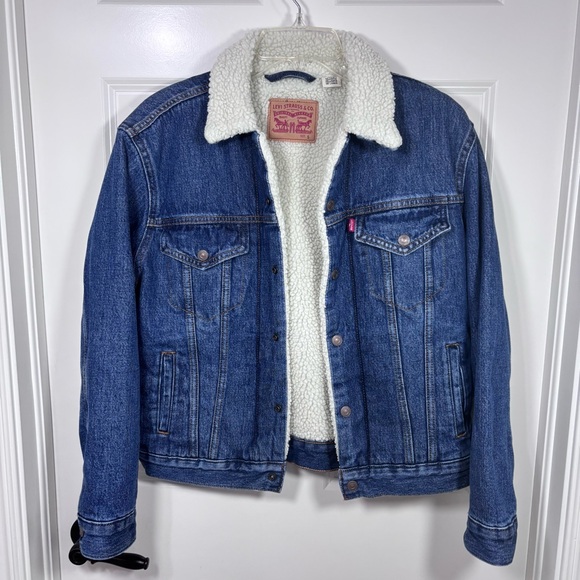 Levi's Other - Levi's Sherpa Denim Trucker Jacket S Medium Wash